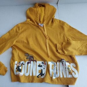 Yellow Looney Tunes Hoodie Small